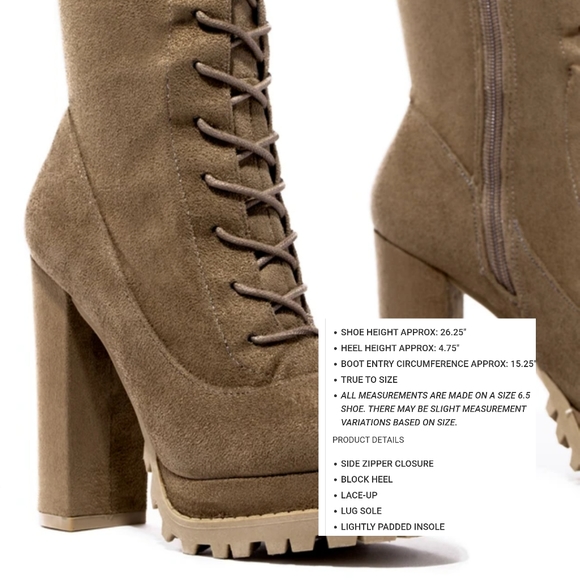 Miss Lola OTK Boots | Taupe - Picture 2 of 2